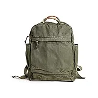 gootium sac à dos en toile avec fermeture éclair style vintage vert militaire