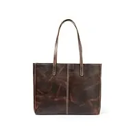 londo pismo sac a main femmes en cuir véritable – sac cabas pour ordinateur portable – sac femme de grande capacité au look vintage – sac de cours et de travail – compatible avec ordinateurs 15”