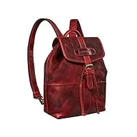 stilord 'ranger' sac à dos vintage en cuir 13,3 poucer ordinateur portable macbook robuste et élégant daypack en cuir véritable, couleur:kara - rosso