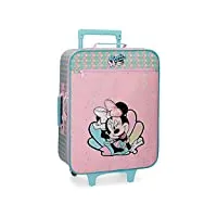 disney minnie mermaid valise trolley cabine rose 35x50x16 cms souple polyester 25l 1,8kgs 2 roues bagage à main