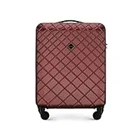wittchen valise de voyage bagage à main valise cabine valise rigide en abs avec 4 roulettes pivotantes serrure à combinaison poignée télescopique classic line taille s burgund