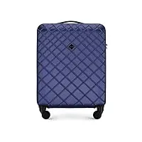 wittchen valise de voyage bagage à main valise cabine valise rigide en abs avec 4 roulettes pivotantes serrure à combinaison poignée télescopique classic line taille s bleu foncé