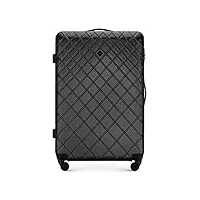 wittchen valise de voyage bagage à main valise cabine valise rigide en abs avec 4 roulettes pivotantes serrure à combinaison poignée télescopique classic line taille l noir