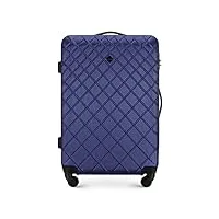 wittchen valise de voyage bagage à main valise cabine valise rigide en abs avec 4 roulettes pivotantes serrure à combinaison poignée télescopique classic line taille m bleu foncé