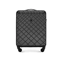 wittchen valise de voyage bagage à main valise cabine valise rigide en abs avec 4 roulettes pivotantes serrure à combinaison poignée télescopique classic line taille s noir