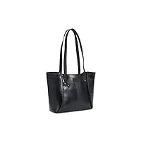 hexagona - sac cabas porté épaule - compatible téléphone portable - pour femme - collection exotica - noir