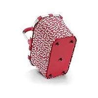 reisenthel carrybag - cabas courses avec cadre aluminium stable, poignée rabattable, poche intérieure zippée, pliable, capacité 22l, polyester de haute qualité, déperlant, en rouge signature