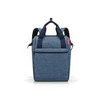 reisenthel allrounder r - 2-en 1 sac à dos et cabas pratique pour les voyages, 3 compartiments & 1 zippé à l'intérieur, 2 & 1 zippé à l'extérieur, 2 poignées, bandoulière, en bleu twist