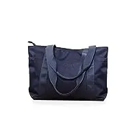 nicole & doris sac fourre-tout en nylon pour femme cabas grand sac à bandoulière sac shopping étanche sac portés épaule zippé sac à main de 14 pouces bleu marin
