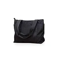 nicole & doris sac fourre-tout en nylon pour femme cabas grand sac à bandoulière sac shopping étanche sac portés épaule zippé sac à main de 14 pouces noir