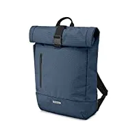 moleskine metro rolltop sac à dos pour ordinateur portable, ordinateur portable et ipad jusqu'à 15", dimensions 38 x 15 x 50 cm, bleu saphir