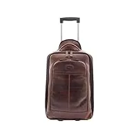 valise à roulettes en cuir véritable newton marron