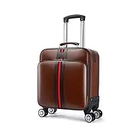 yllhk grande capacité imperméable bagage de cabine, portable bagages à main à roulettes avec verrouillage à code, valises pour ordinateur portable chariot voyage d'affaires,marron
