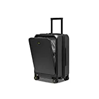 level8 bagages cabine avec poche frontale pour ordinateur portable 15,6", valise de voyage bagage à main trolley avec usb port de charge et serrure tsa, 55cm, 35l, gris