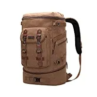 witzman sacs à dos de voyage pour hommes sac à dos en toile sac à dos duffel vintage polyvalent et grande capacité avec deux couches (568 marron)