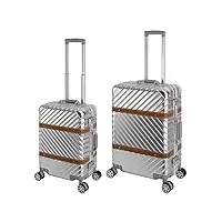 travelhouse paris valise de voyage à roulettes cadre en aluminium grand choix de couleurs (s,m,l,xl), argent (silver), koffer-set (s+m), ensemble de valises