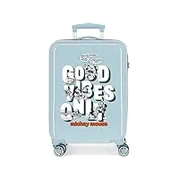 disney good vives only valise de cabine bleue 38 x 55 x 20 cm rigide abs fermeture à combinaison latérale 34 l 2,66 kg 4 roulettes doubles bagage à main