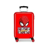 marvel spiderman comic valise de cabine rouge 38 x 55 x 20 cm rigide abs fermeture à combinaison latérale 34 l 2,66 kg 4 roues doubles bagage à main
