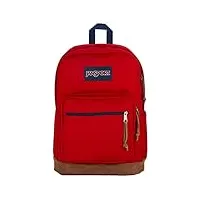 jansport right pack sac à dos – sac à dos pour voyage, travail ou ordinateur portable avec fond en cuir, bande rouge