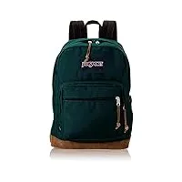 jansport right pack sac à dos – sac à dos pour voyage, travail ou ordinateur portable avec fond en cuir, genévrier profond