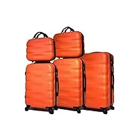celims marque française - lot de 5 valises en matière rigide (orange (5806))