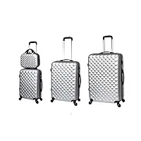 celims lot de 3 valises avec 1 vanity, marque française (gris #02)