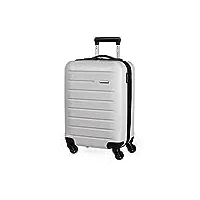 pierre cardin voyager valise rigide – bagage de voyage avec 4 roues pivotantes | poignée télescopique | valise à coque rigide cl893, gris clair, s, valise