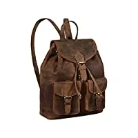 stilord 'ezra' sac à dos en cuir antivol daypack vintage sacs à bandoulière pour ordinateur portable 13,3 en pour homme femme cuir véritable, couleur:marron moyen