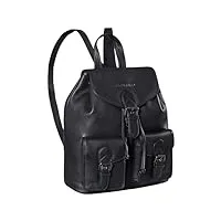 stilord 'ezra' sac à dos en cuir antivol daypack vintage sacs à bandoulière pour ordinateur portable 13,3 en pour homme femme cuir véritable, couleur:noir