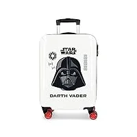star wars darth vader valise de cabine blanche 38 x 55 x 20 cm rigide abs fermeture à combinaison latérale 34 l 2 kg 4 roues doubles bagage à main
