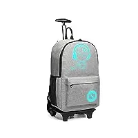 kono sac à dos chariot d'école 2 en 1 sac bagage enfant cabine avec roulettes 30l imperméable anime lumineux (gris)