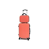 valise cabine/moyen/grande avec ou sans vanity, marque française (orange - 5859, cabine & vanity)