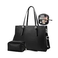 nubily sac cabas femmes sac à main en pu cuir grand capacité sac ordinateur portable 15.6 pouces imperméable sac de cours bandoulière sac epaule