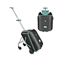 bÉaba & micro mobility, valise cabine 2 en 1 avec une assise pour enfant, a partir de 4 ans, evolutive, large ouverture, capacité 22l, plusieurs compartiments, pratique et maniable, luggage eazy bleu