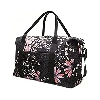 jadyn bagage cabine lola pour femme, taille unique, motif floral noir, taille unique, sac weekender