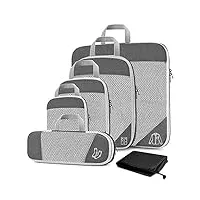 baigm organisateur de bagages packing cubes pour organiser votre bagage de voyage bagage sac compression pour voyage maquillqage vêtement lot de 5 sac organisateur rangement de valise