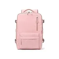 porrasso sac à dos ordinateur portable femmes grand sac à dos de voyage avec port de chargement usb université entreprise backpack pour 16 inch laptop sac d'école en nylon imperméable rose