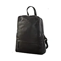 corno d´oro sac à dos en cuir de qualité supérieure pour femme avec de nombreux compartiments - sac à dos en cuir fait main pour ordinateur portable 14" - noir, noir , m, minimaliste