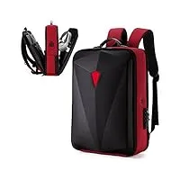 sac à dos pour ordinateur portable de 17,3 pouces sac à dos pour sport électronique, sac à dos de voyage en coque rigide résistant à l'eau, adapté pour les amoureux des voyages, jeux, rouge