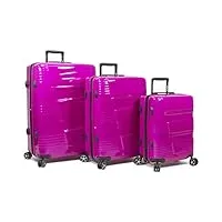 dejuno lumos valise rigide extensible 3 pièces, canneberge, 3-piece set, lumos valise rigide extensible 3 pièces