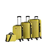 itaca - valises. lot de valise rigides 4 roulettes - valise grande taille, valise soute avion, bagages pour voyages.ensemble valise voyage. verrouillage à combinaison 771100b, jaune