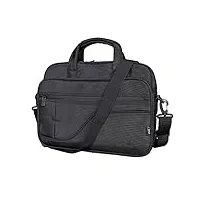 trust sydney sacoche recyclée pour ordinateur portable jusqu'à 17,3" avec poches de rangement, sac à bandoulière pour voyage, affaires, travail, collège - noir