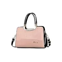 nicole & doris sac a main femme mode sac epaule sac bandoulière avec bandoulière réglable pu cuir sac cabas rose