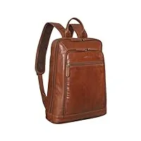 stilord 'watson' sac à dos pour ordinateur portable 15,6 pouces cuir backpack grand sac à dos d'affaires vintage sacs de bureau xl en cuir véritable, couleur:maraska - marron