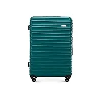 wittchen valise de voyage bagage à main valise cabine valise rigide en abs avec 4 roulettes pivotantes serrure à combinaison poignée télescopique groove line taille l vert