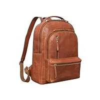 stilord 'remy' sac à dos ville en cuir vintage pour ordinateur portable 13.3 pouces grand sac à dos cartable homme femme sac à bandoulière en cuir vértitable, couleur:texas - marron