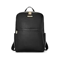 bostanten sac à dos en cuir pour femmes daypacks pour pc portable 15.6" décontracté school mode sac a dos voyage grande capacité noir