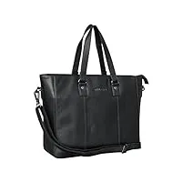 stilord 'emmeline' sac cabas professionnel cuir grand sac à bandoulière vintage pour femmes grand sac à main vintage Élégant pour ordinateur 13,3 pouces, couleur:noir