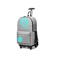 kono sac à dos pour ordinateur portable lumineux fonctionnel roulettes voyage (gris-upgrade)
