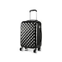 kono valise cabine 55cm bagage a main avec serrure et 4 roulettes (noir-upgrade, s)